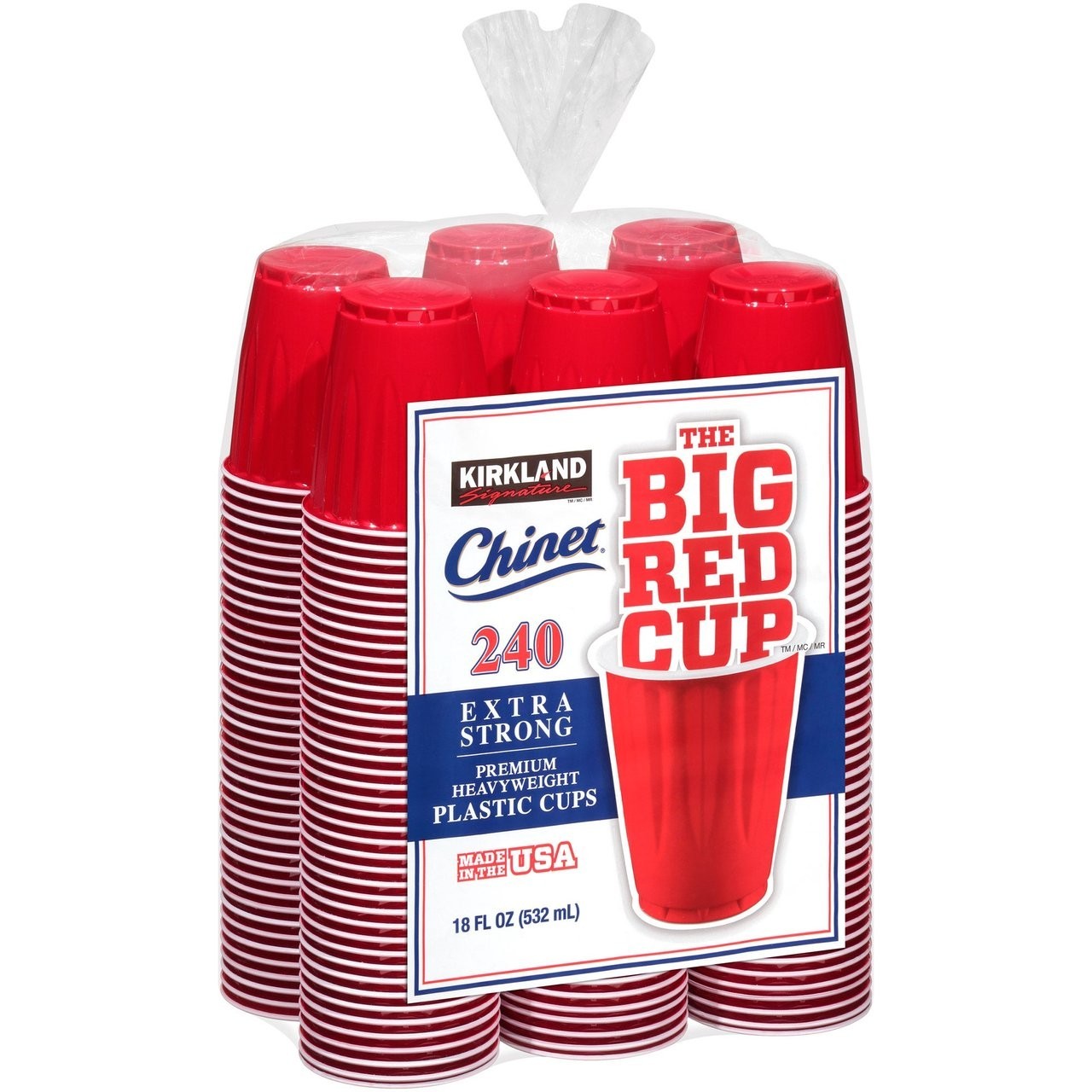 Kirkland Signature Chinet 18 oz Disposable Plastic Cups, Red, 240-count Kitchen