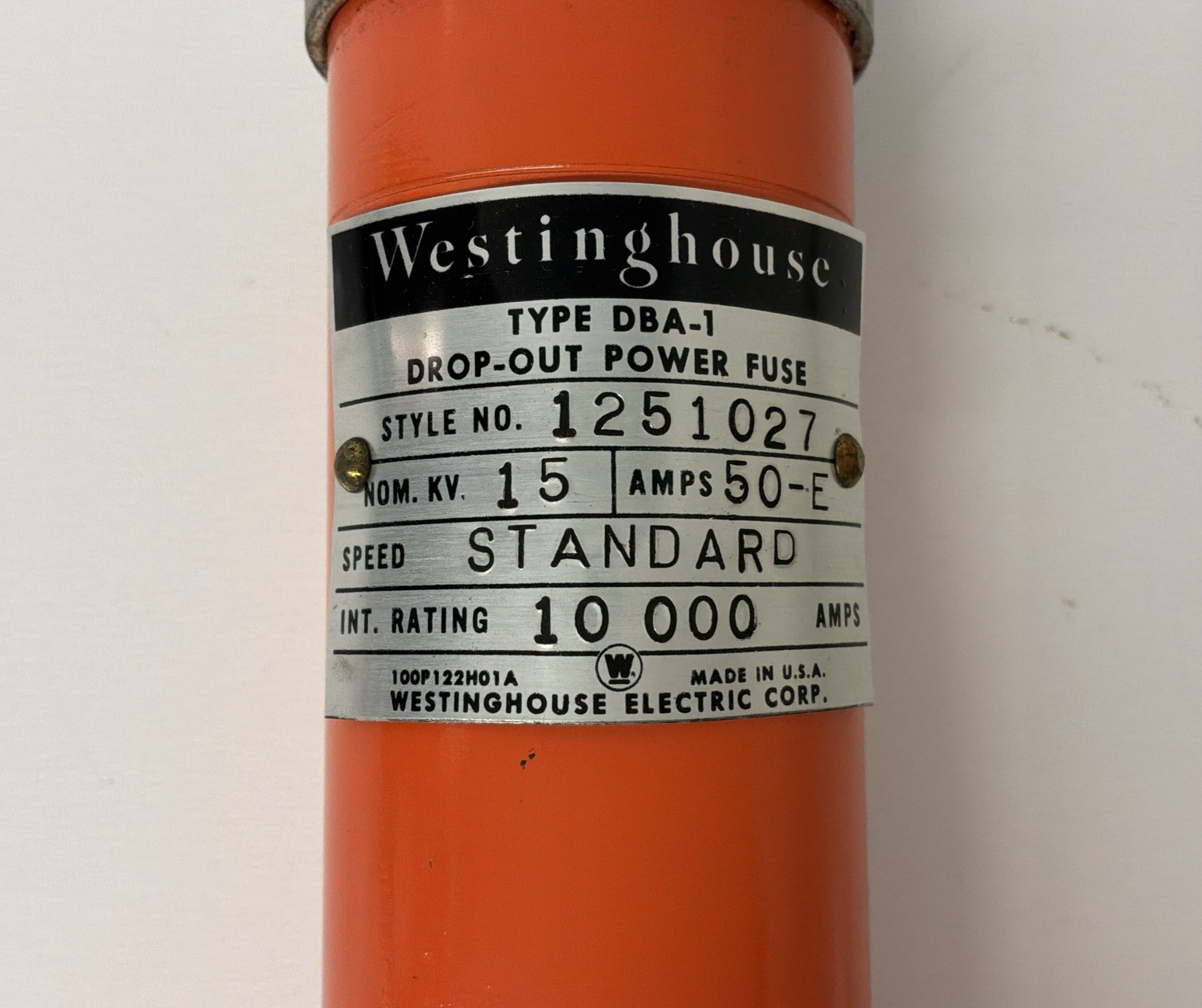 Westinghouse 1251027 DBA-1 Drop-Out Power Fuse 15kV 50E Standard Medium Voltage