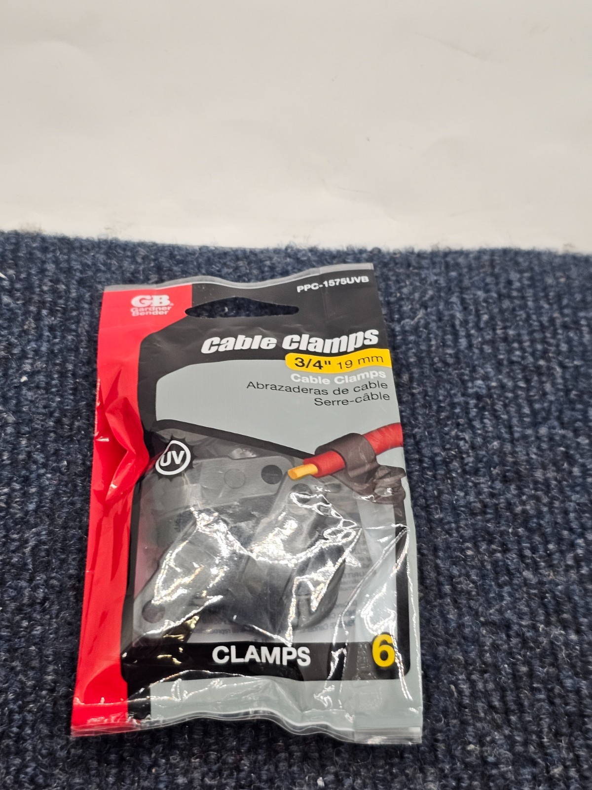 (QTY 30) GB Gardner Bender PPC-1575UVB 3/4 inch Black Plastic Cable Clamps