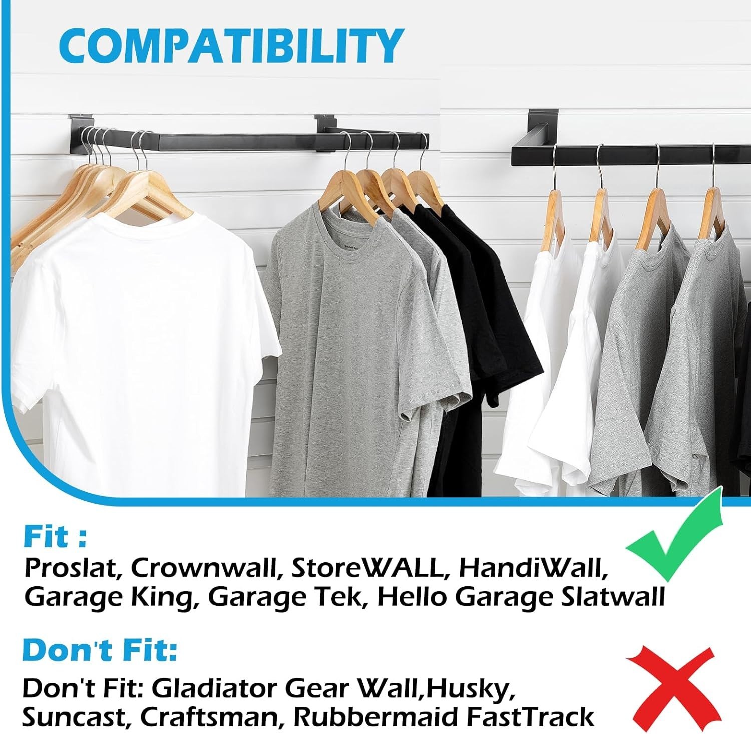 Slatwall U-Shaped Rectangular Tubing Hangrail – 24″x12″, Slatwall Accessories…
