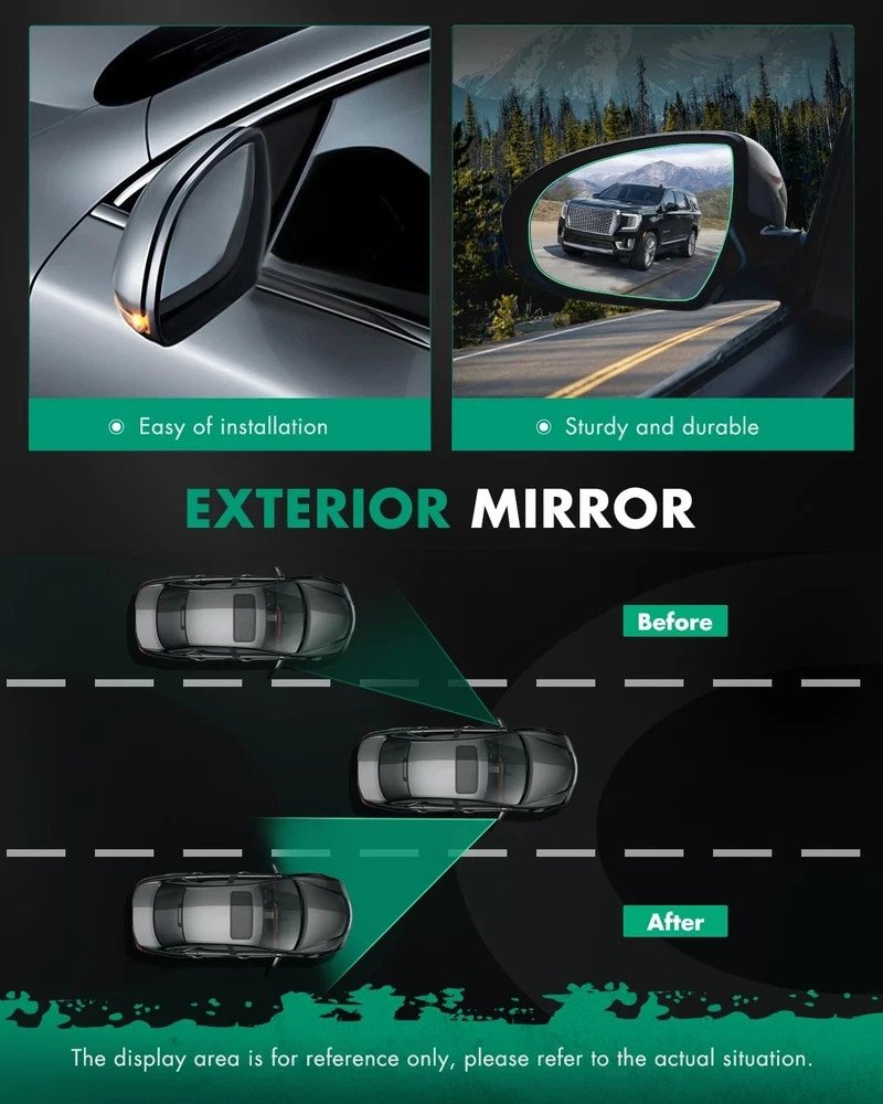 Chrome Power Heated Manual Folding Mirrors for 1999-2002 Sierra Yukon Silverado