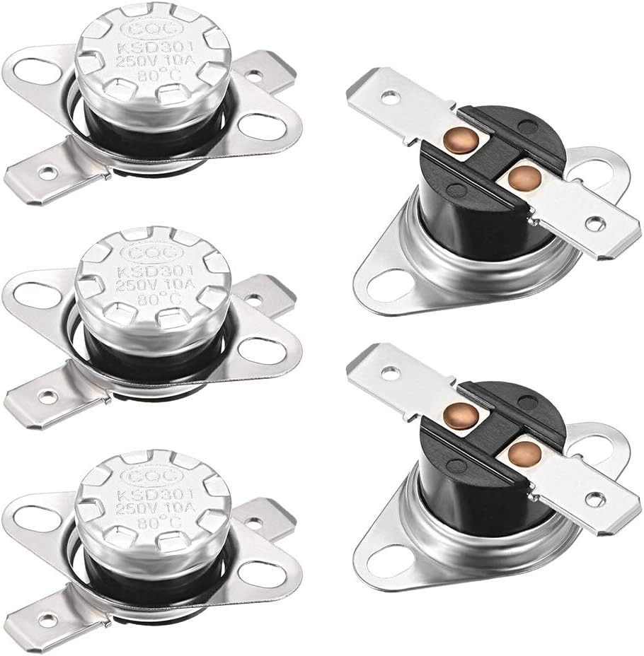 KSD301 Thermostat 80°C/176°F 10A Normally Closed N.C Adjust Number of Items: 5