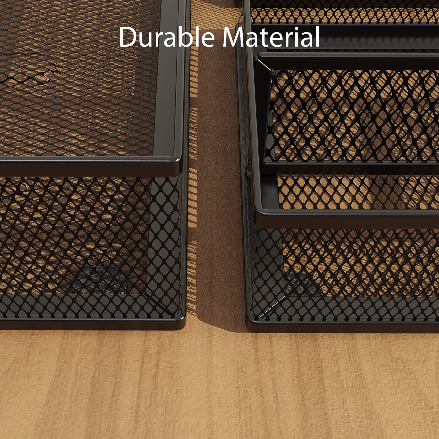 5 Pack Desk Drawer Organizers, Metal Mesh Office Organizer Tray, Paper Letter