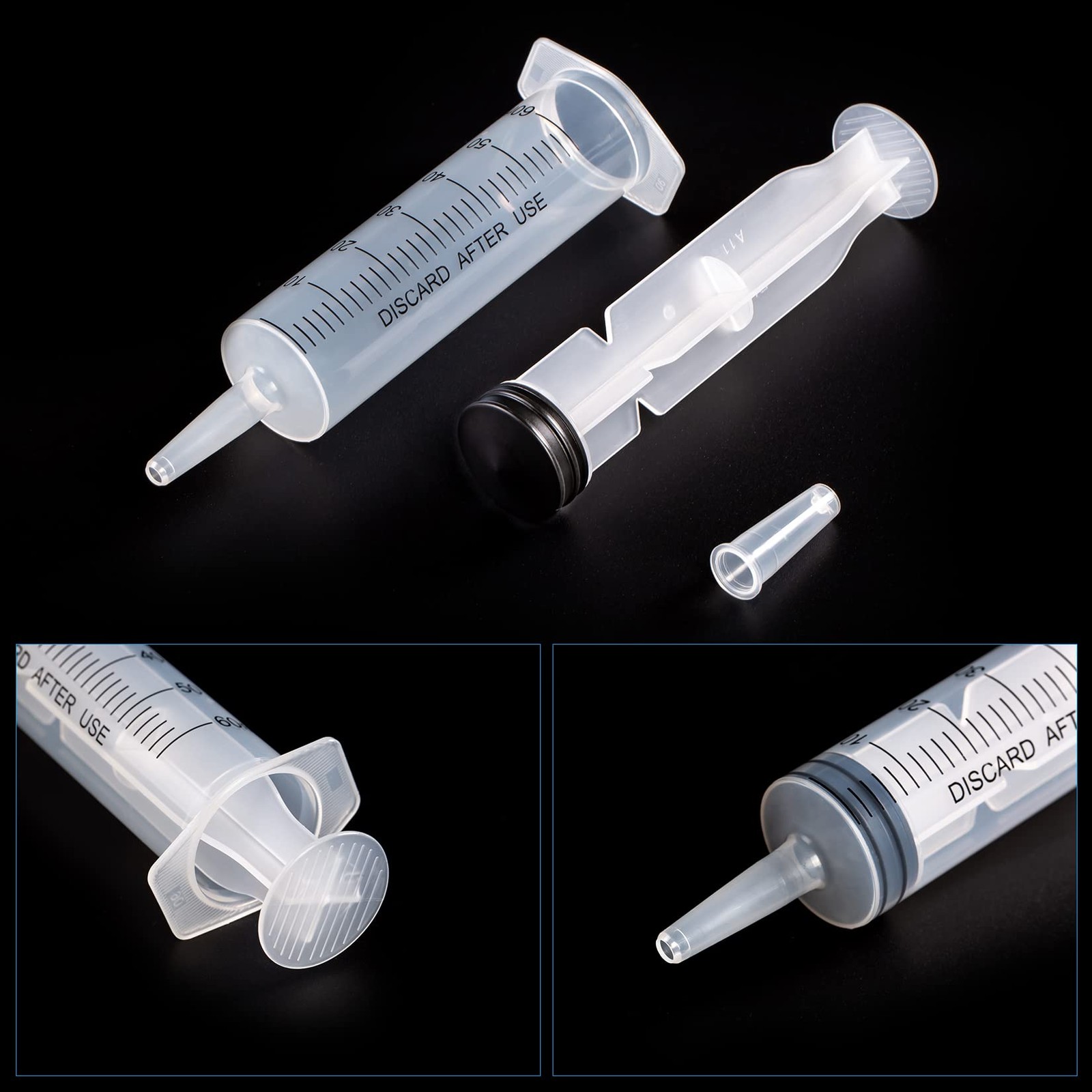 SHAOTONG 60ml Syringe with 40 Inch Tube and Tip Adapter, for Feeding 60ML/CC