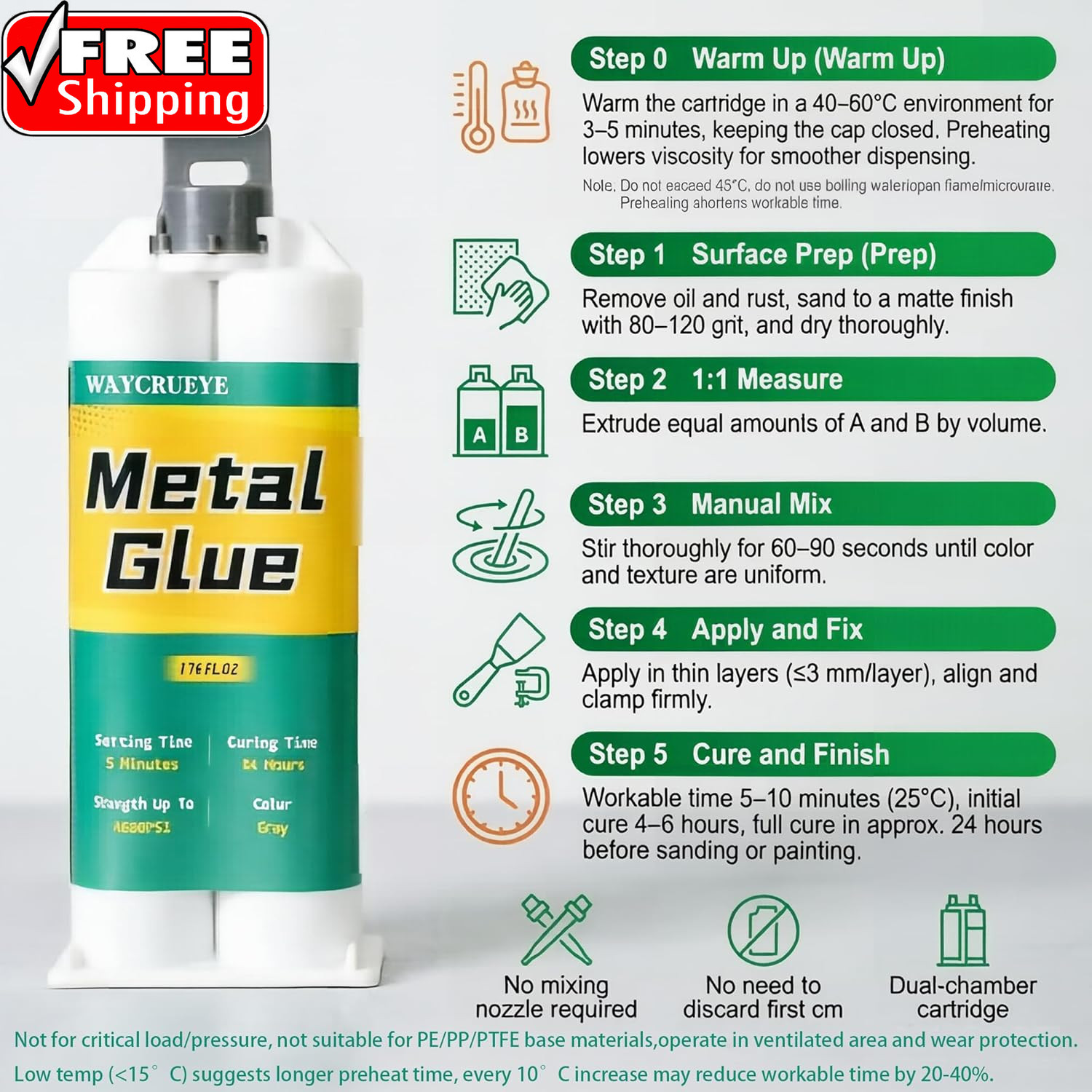 Metal Glue Heavy Duty Waterproof, Metal to Metals Adhesive, Liquid Weld, Welding