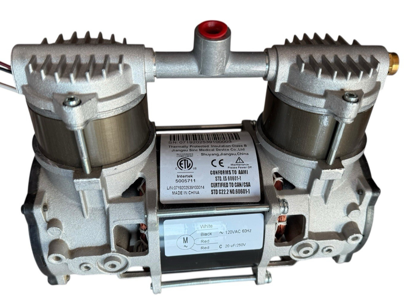 Oilless Air Pump ZGK300P1-65 w/ Motor Run Capacitor (110v/60Hz/1) 290W