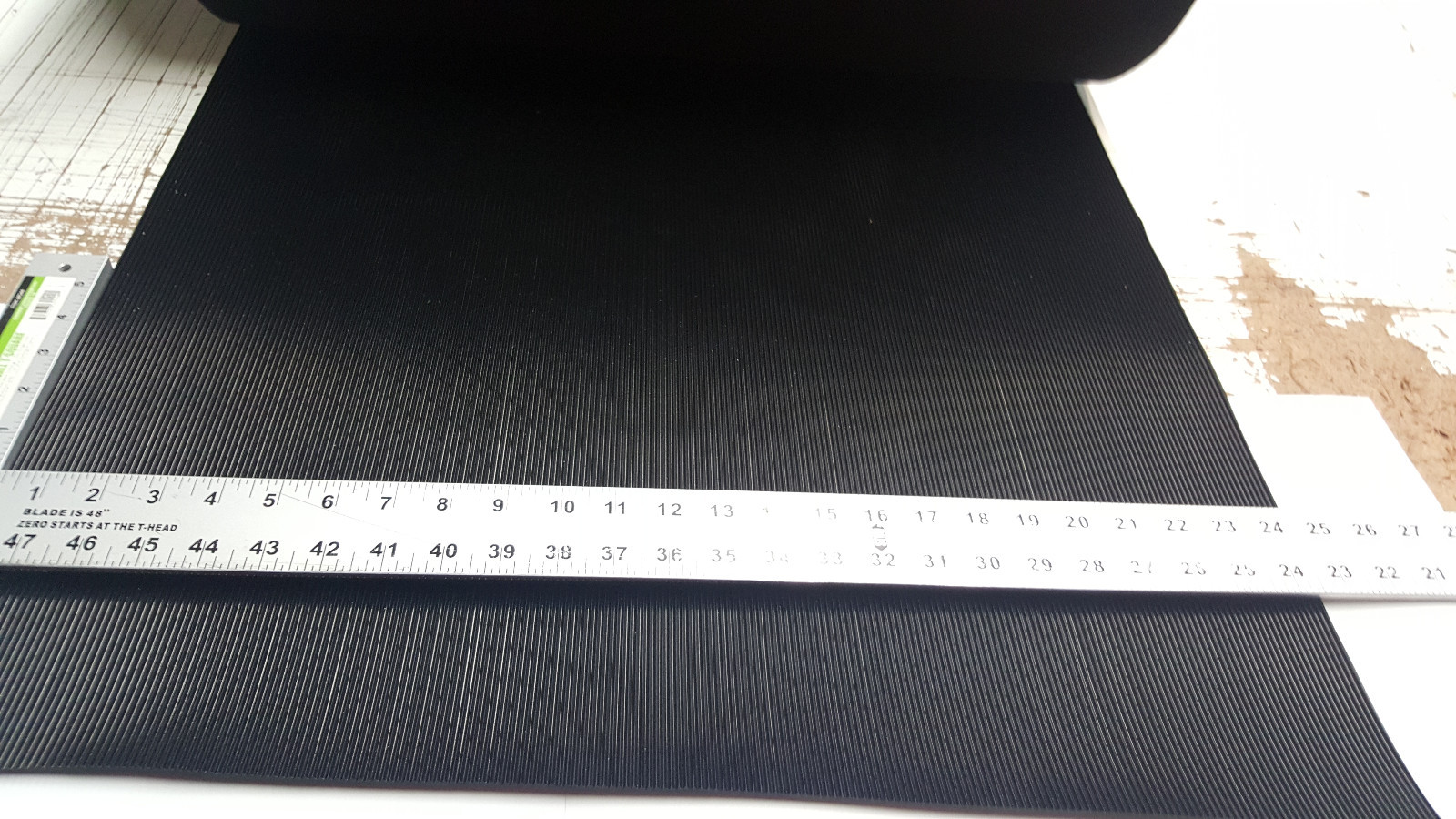 RIB RUBBER MATTING BLACK ROLL 24″ WIDE X 10 FT LONG FREE SHIPPING