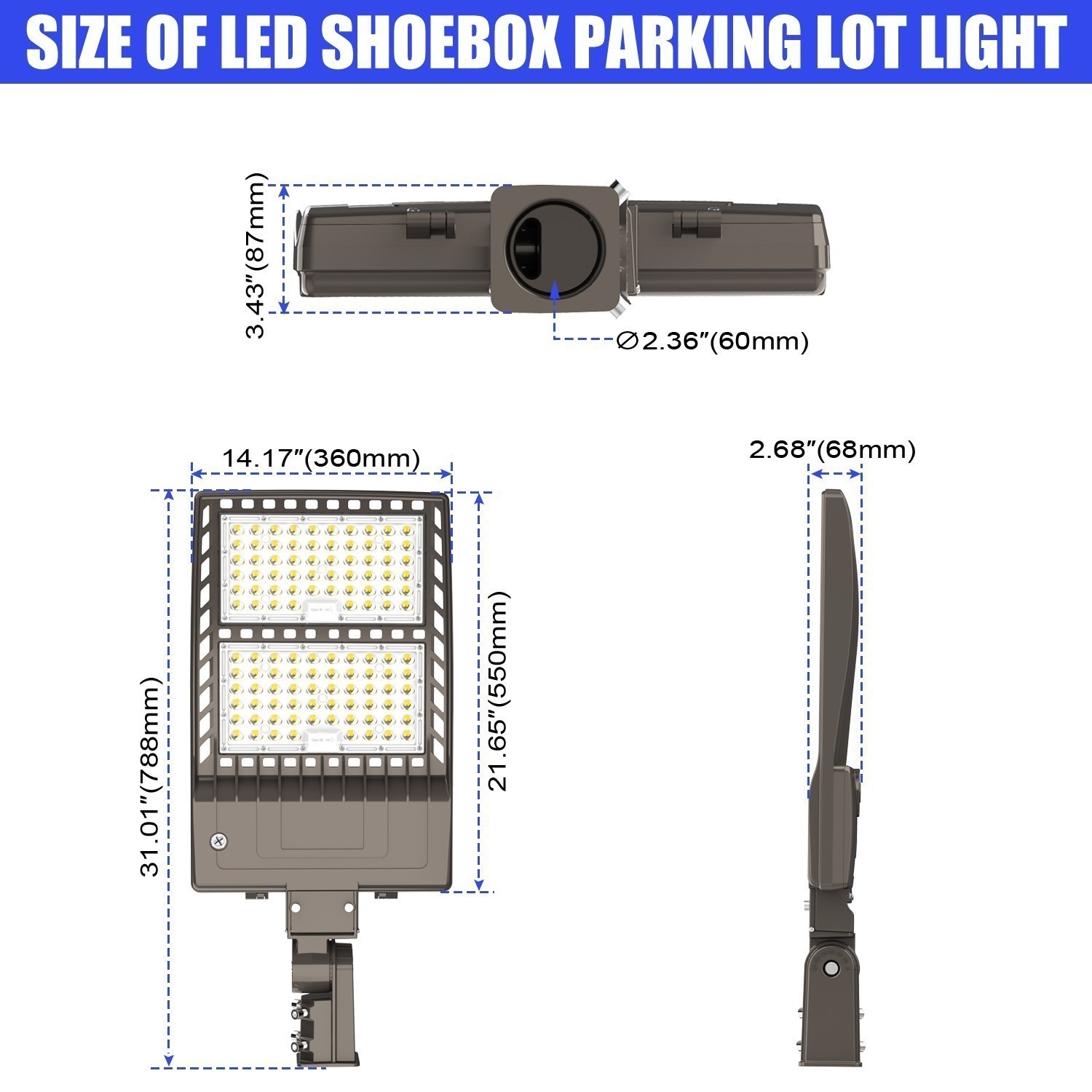 LED Parking Lot Lights 400W 56000LM Commercial Outdoor Flood Stadium Light 480V