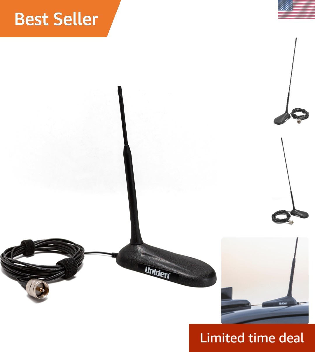 Magnetic Mount 18-inch CB Radio Antenna, Pre-Tuned, Low Profile Aerodynamic D…