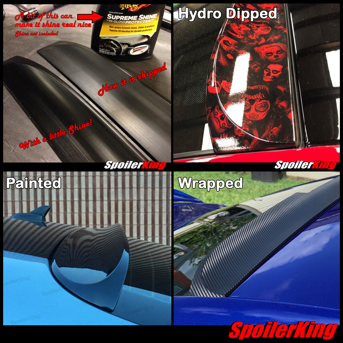 SpoilerKing #380K Universal 30″- 55″ Custom Rear Polyurethane Trunk Spoiler Wing