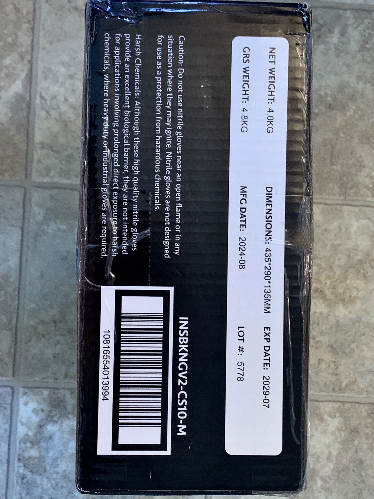 1000 Inspire Medical Examination Nitrile Gloves, Black, Size Med. EXP. 07- 2029