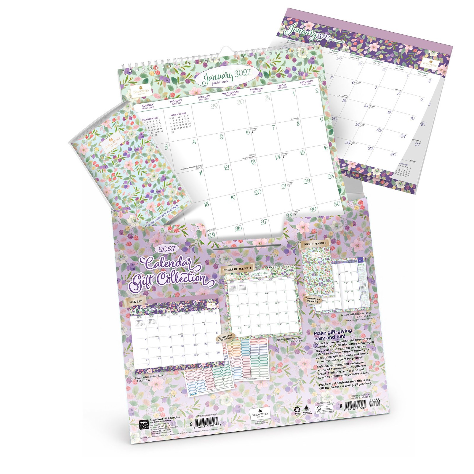 Turnowsky 2027 Gift Collection | Desk Pad, Wire-O Calendar, Pocket Planner