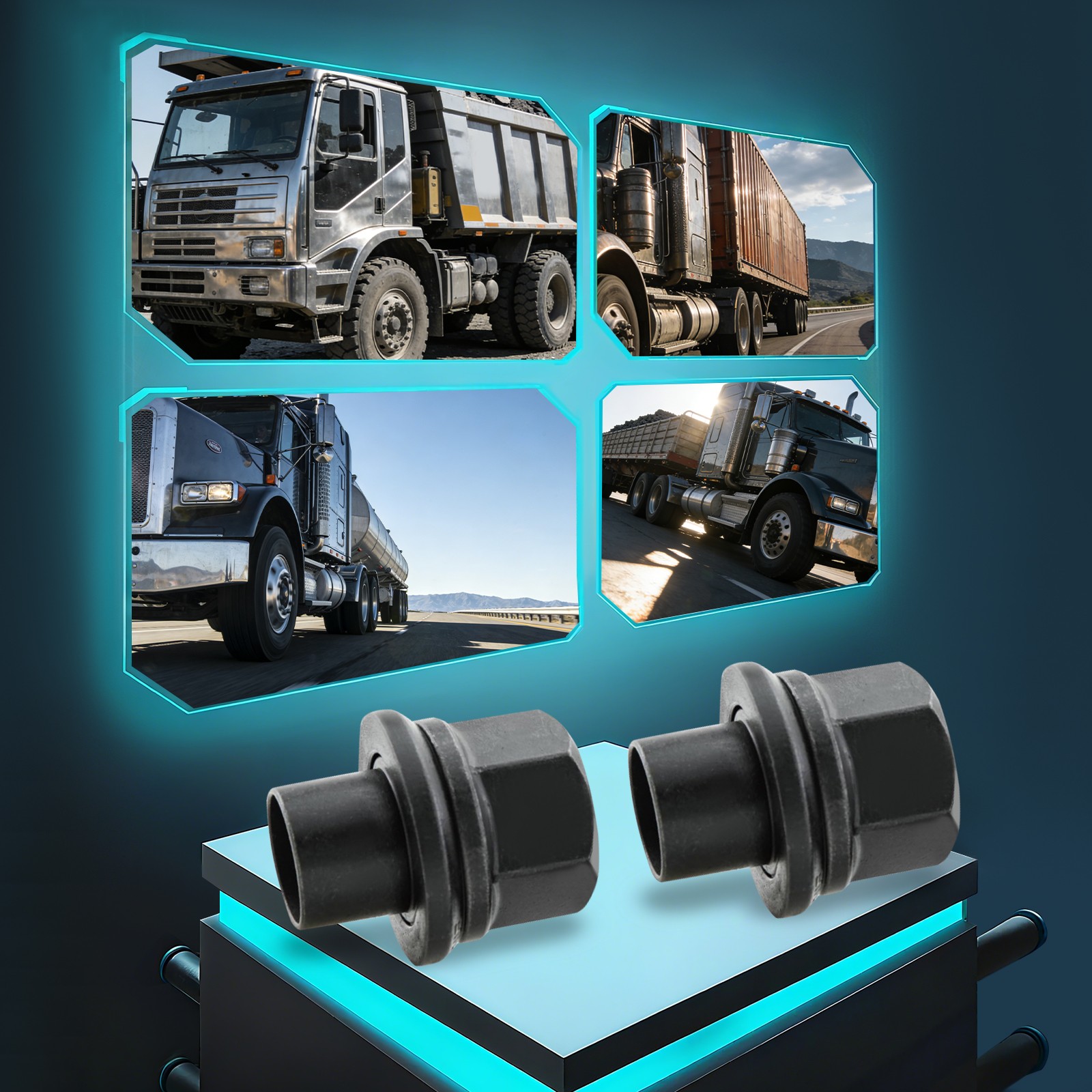 2 Pieces Sleeve Flanged Wheel Nuts M22×1.5 Heavy Duty Truck For 1.02in Bolt Hole