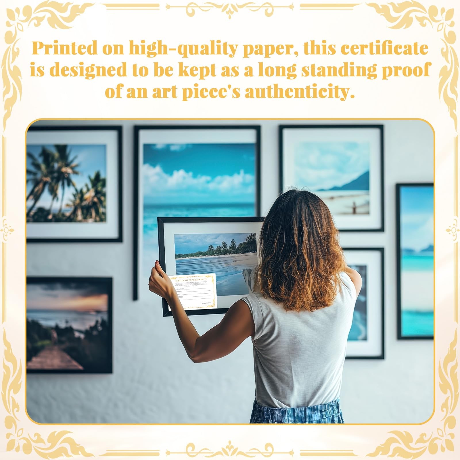 12 Pieces 5 x 7 Inch Certificate of Authenticity Gold Foil Premium Certificat…