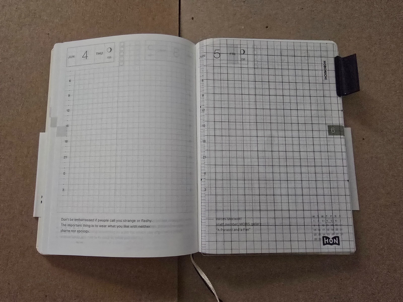 2026 a6 hobonichi hon new and unused open box with pencil board