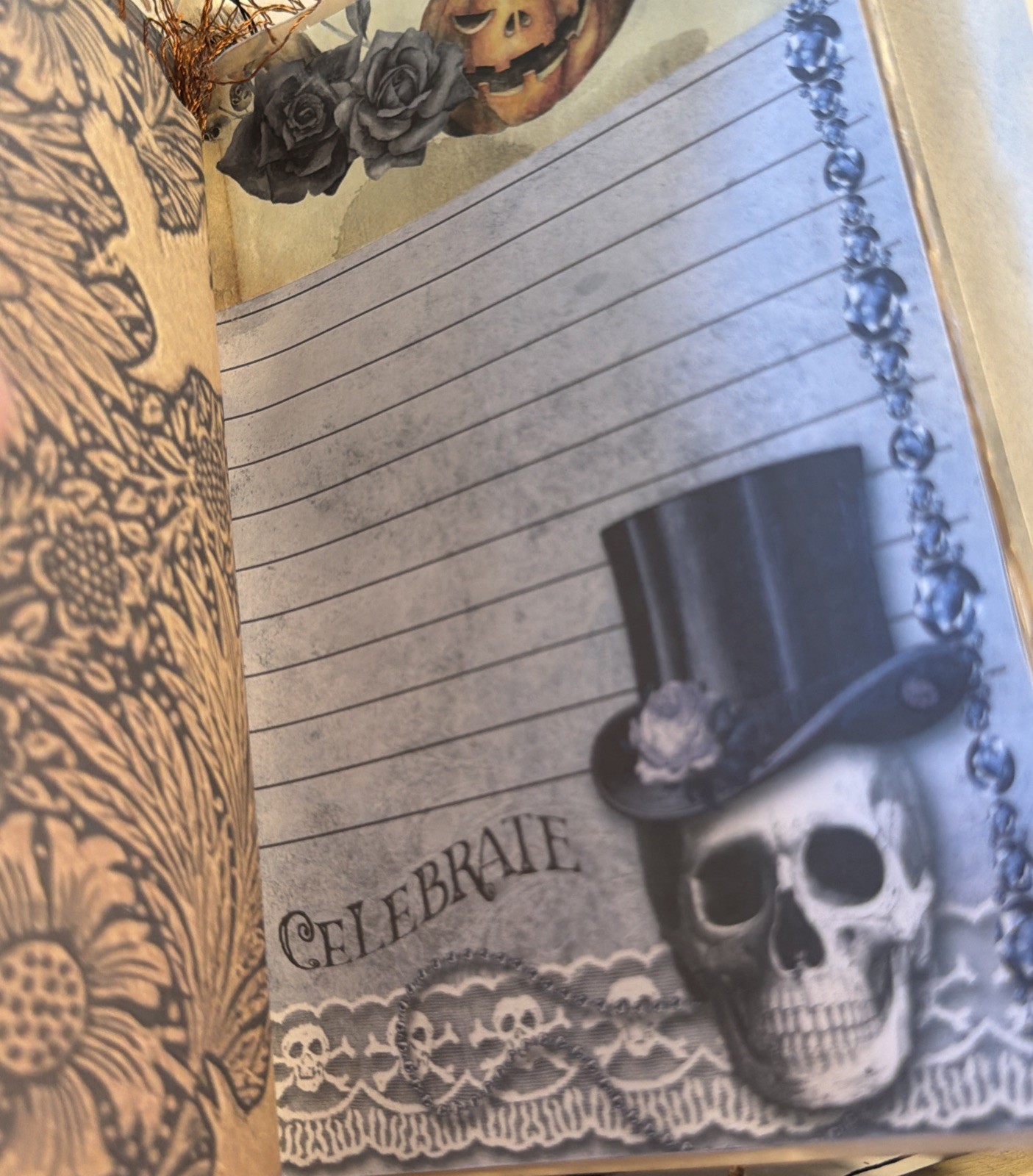 Junk Journal Halloween Spellbound Scary Tales Handmade Memory Note Book 74 Pages