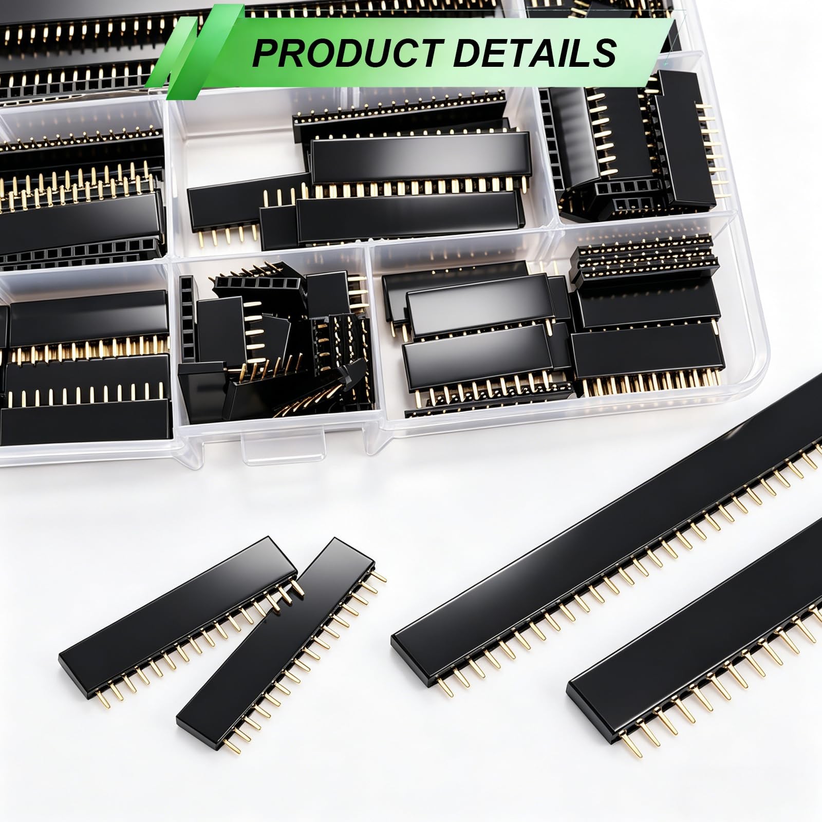 104 Pcs Male Female Pin Header Connectors 2.54mm