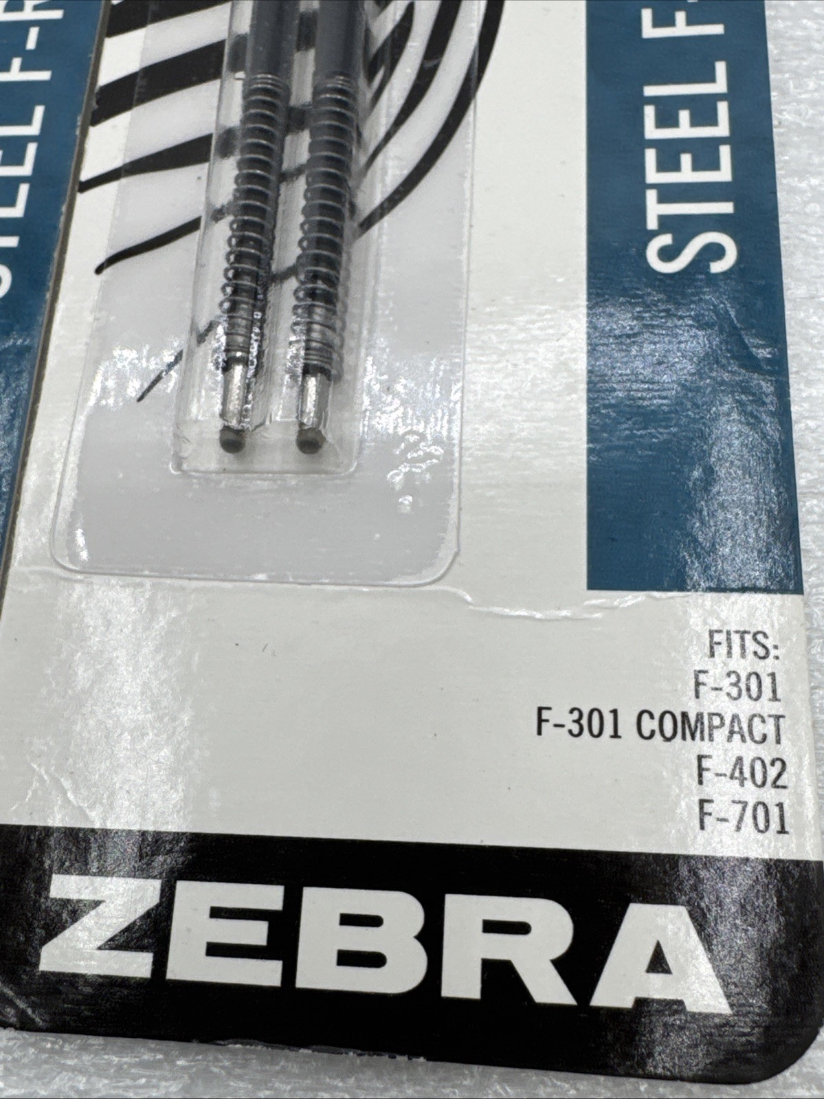 Lot 3 Packs (6 Total) Zebra Steel F-Refills Ballpoint Pens Black Ink 1.0mm MED
