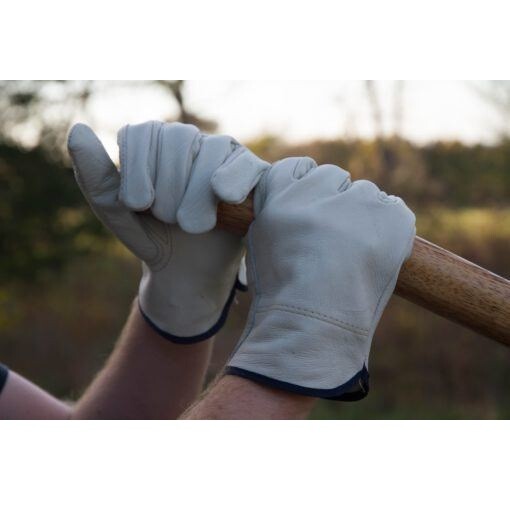 1 Pair, Cowhide Grain Leather Drivers, Work Safety Gloves (PPE) All Sizes
