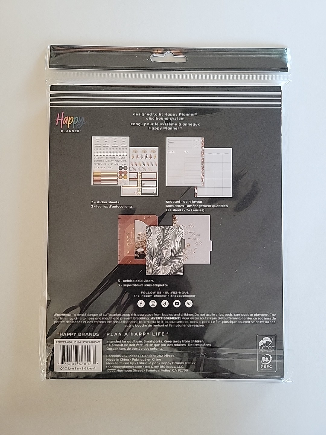 Happy Planner Classic Undated “Dried Florals” Daily Extension Pack, 3 Months