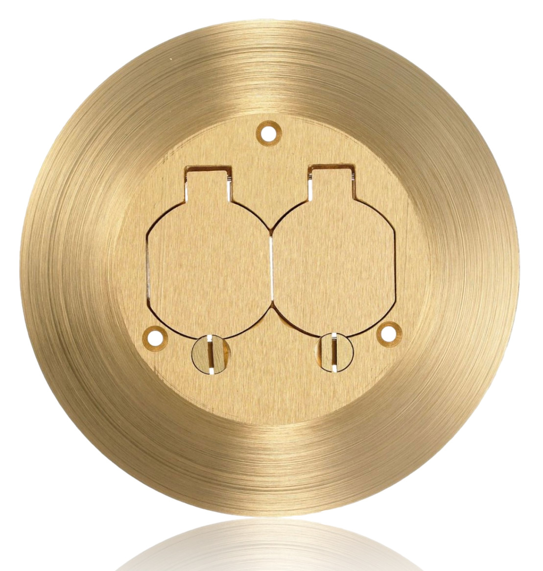 Hubbell Raco D54963 Low Profile Floor Box Cover Polished Brass Round