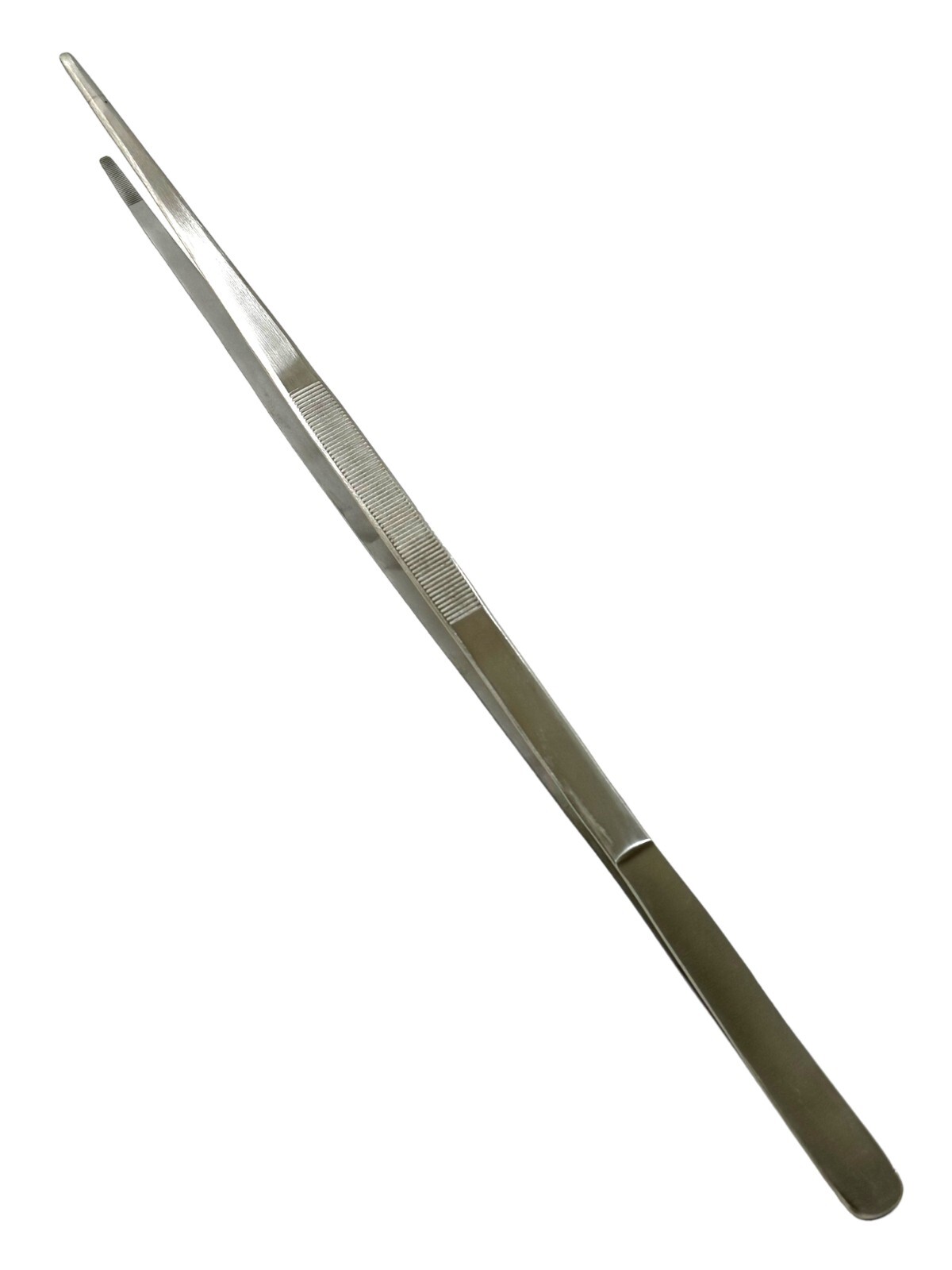 24″ Thumb Dressing Forceps, Serrated, Long Jumbo Tweezers for Aquascaping
