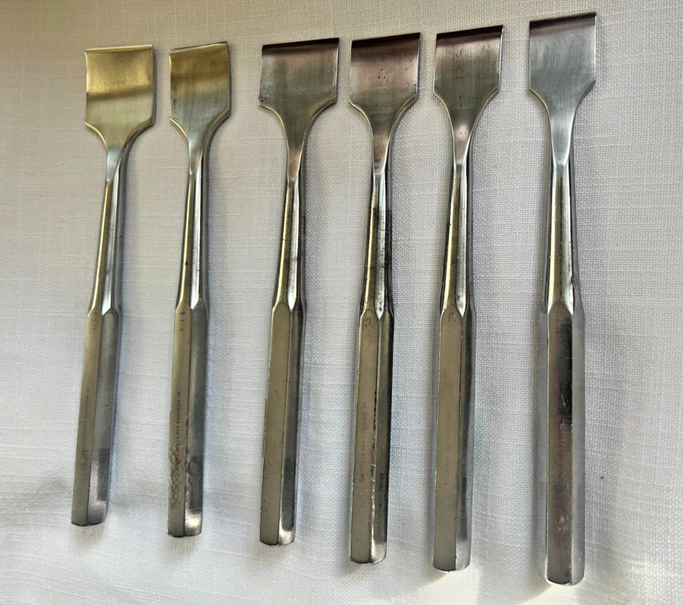 Richards 440 Hibbs Curved And Straight Orthopedic Osteotome Set Of 6 Pieces