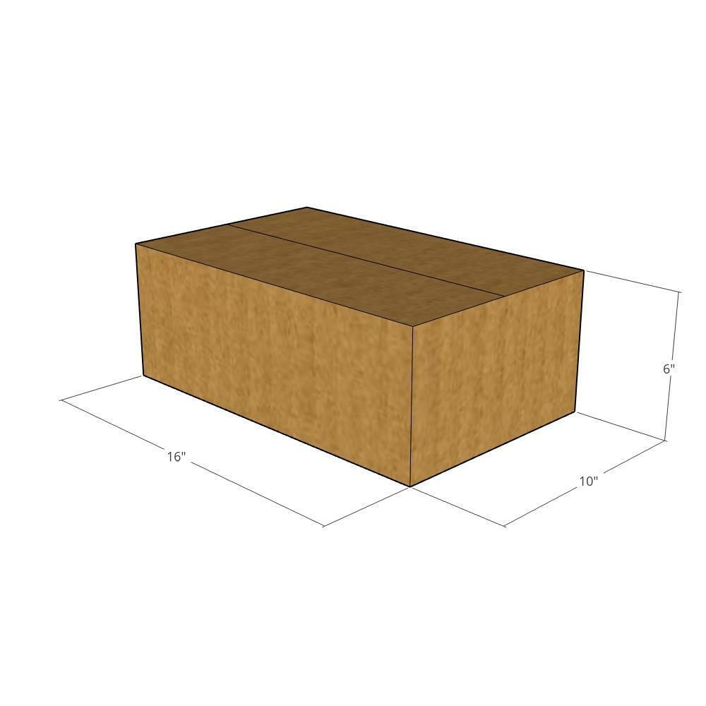 10 16x10x6 Kraft Brown Corrugated Shipping Boxes 32 ECT Double-Wall New