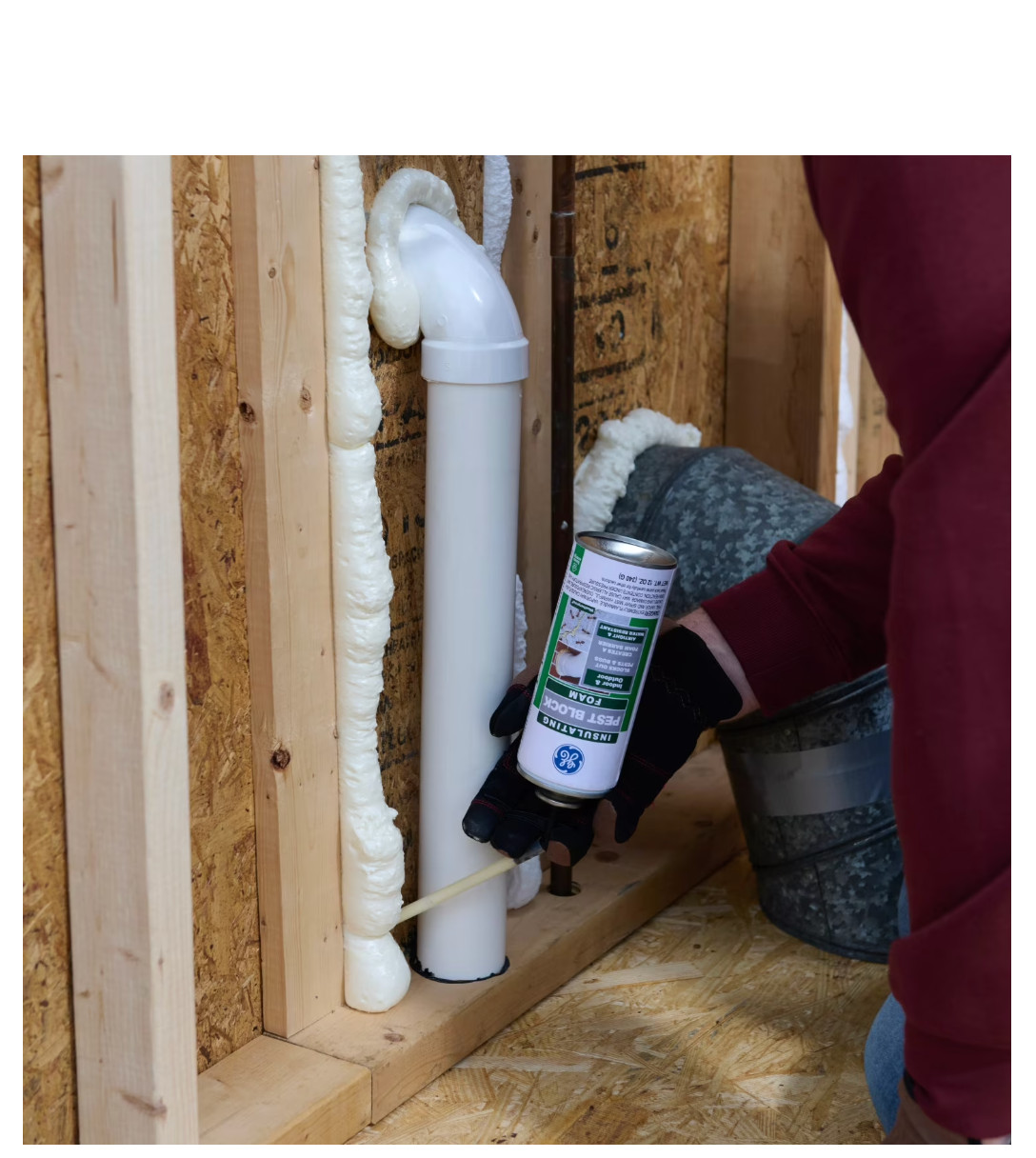 🚨TWO PACK 12 OZ CANS! New GE Pest/Rodent Block Insulating White Foam Sealant🚨