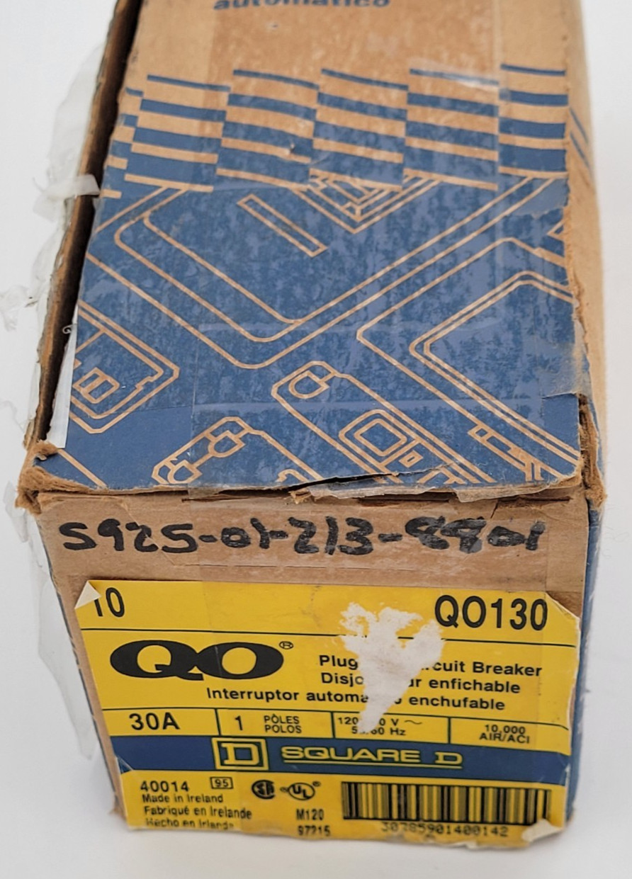 NEW Square D QO130 30 A 1-Pole Plug On Circuit Breaker (Box of 10)