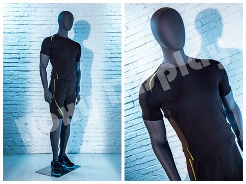 Male Fiberglass Egghead Athletic style Mannequin Dress Form Display #MZ-HEF72EG