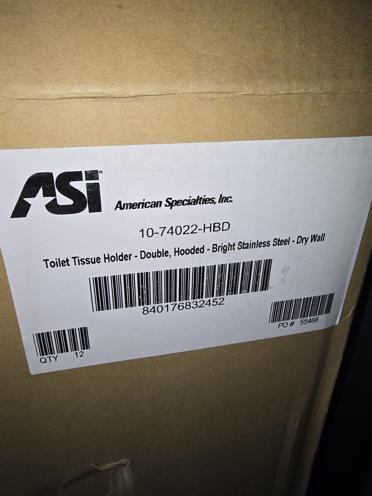 ASI 10-74022-HBD Bright Stainless Steel Double Toilet Paper Dispenser