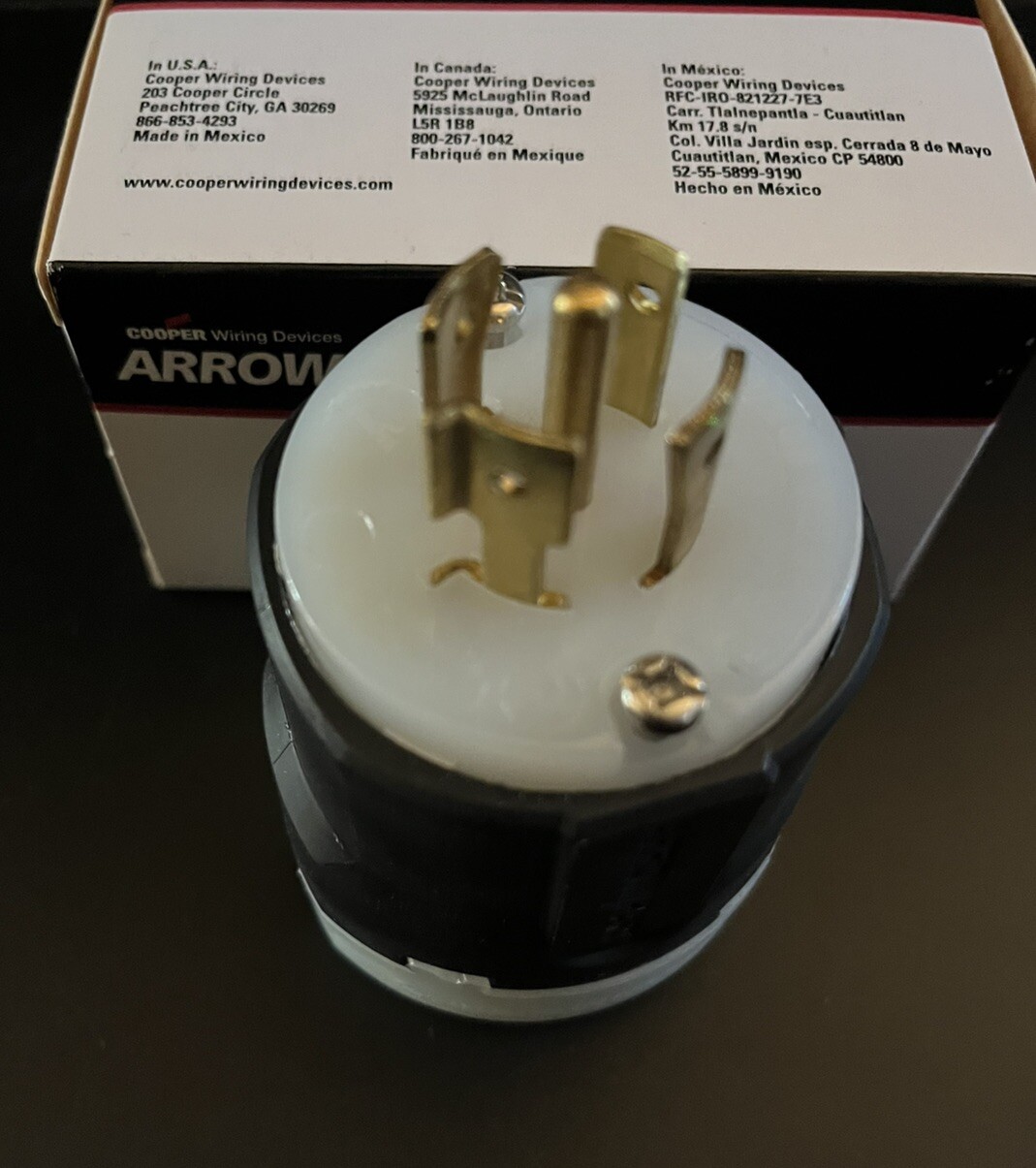 Eaton Twist Turn Locking Plug Nema L21-20P 4P 5W 20A 120/208V 3ØY AHL2120PF