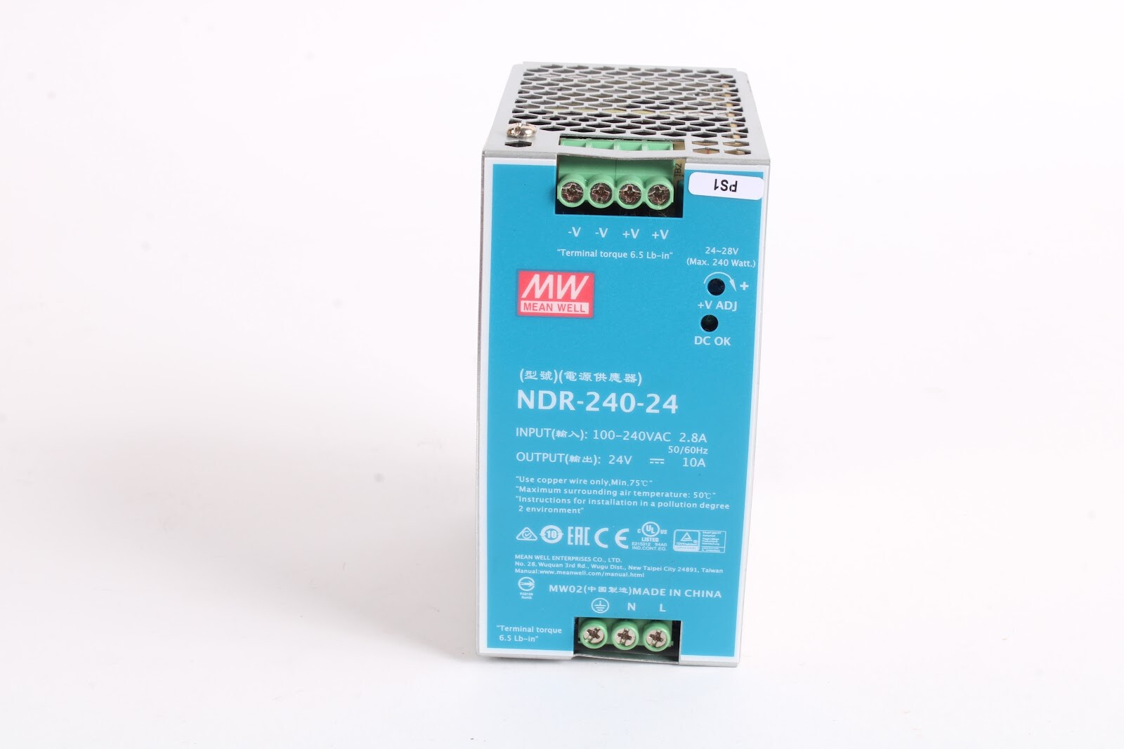 Mean Well NDR-240-24 DIN Rail Power Supply