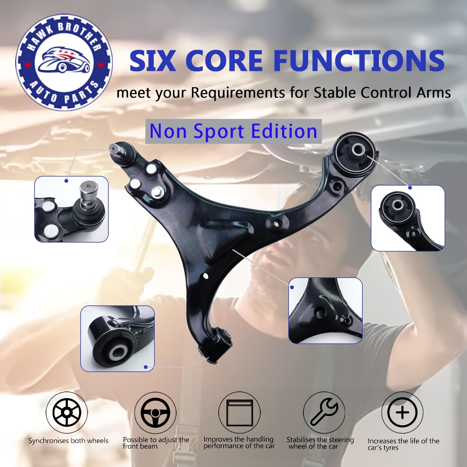Control Arms, 8 Pcs Front Lower Ball Joint Tie Rods Sway Links