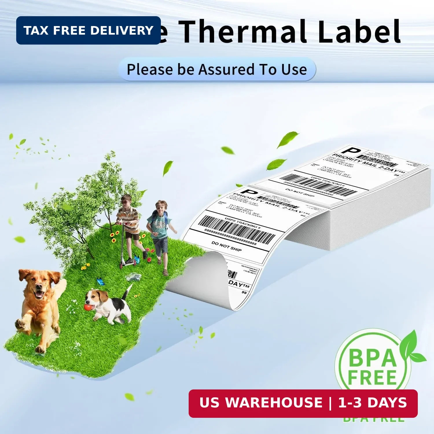 Phomemo Genuine 4X6 Thermal Shipping Label 100 Labels per Stack – 4×6 FanFold Th