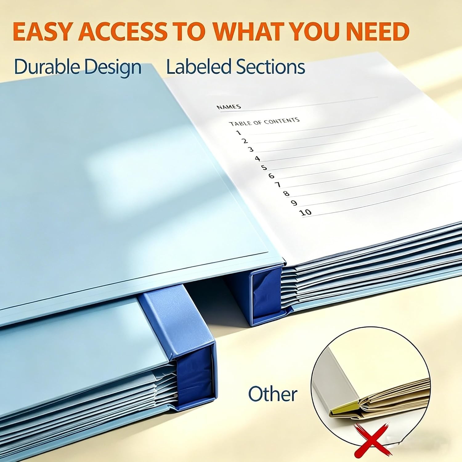 Important Document Organizer for Family Records, Home Filing System with Tabs