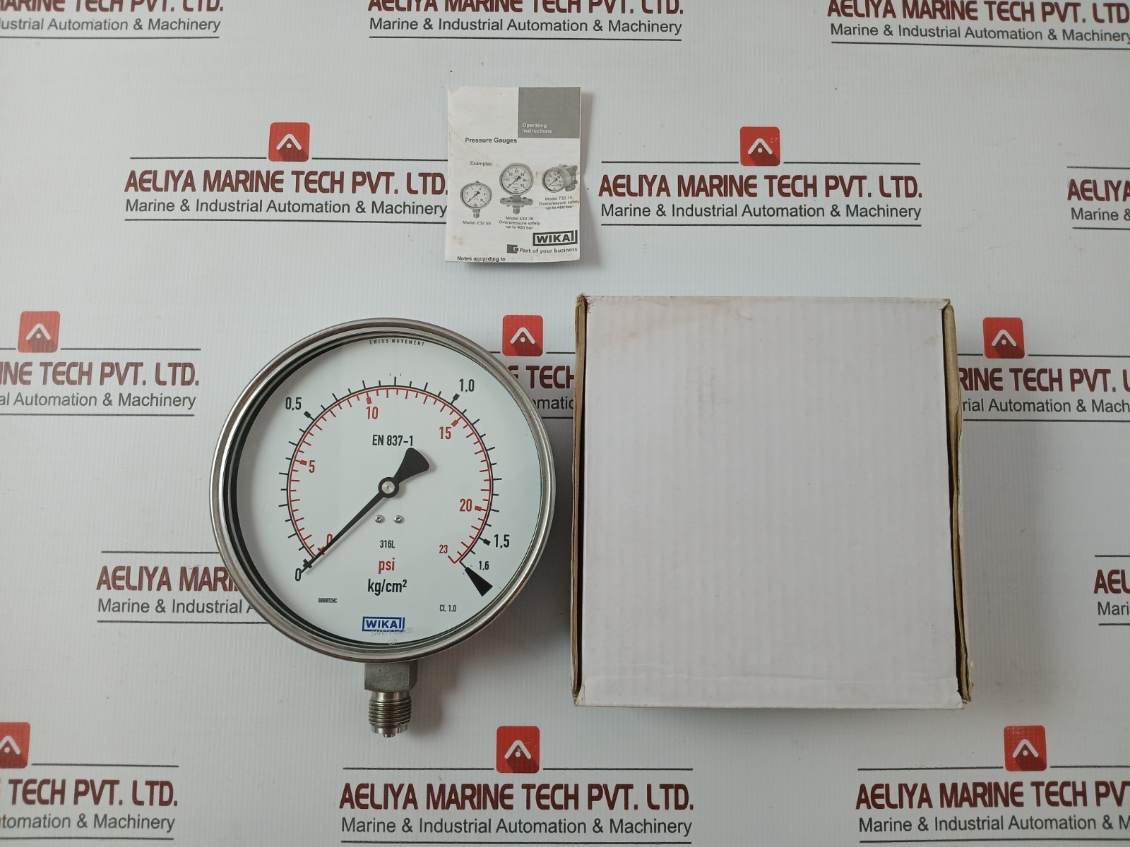 WIKA 232.50.160 Pressure Gauge 0-23 PSI/1.6 KG/CM2
