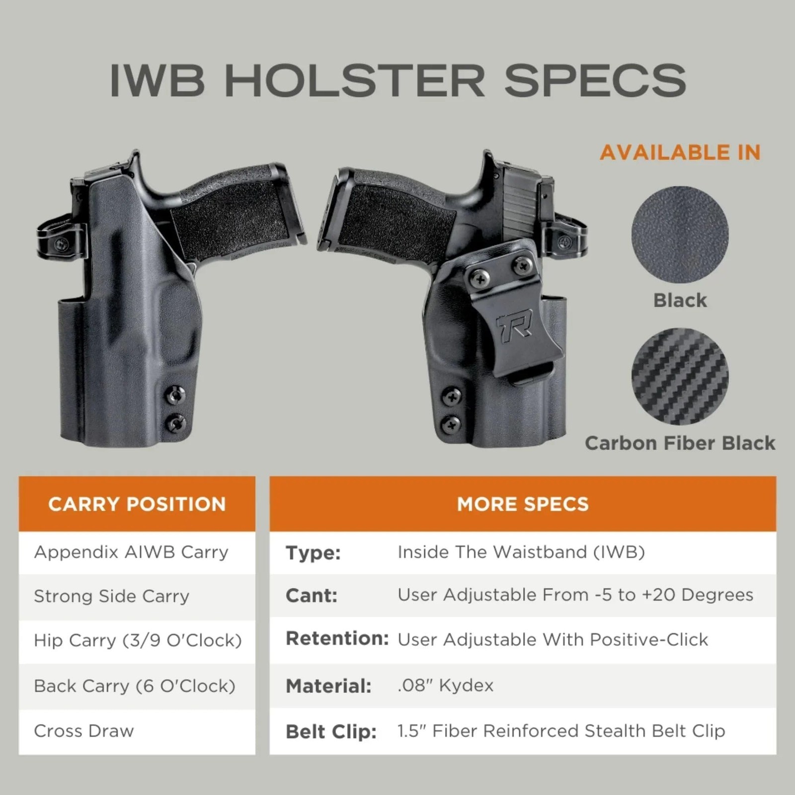 Rounded IWB Holster – Inside Waistband Concealed Carry, American Made, Concea…