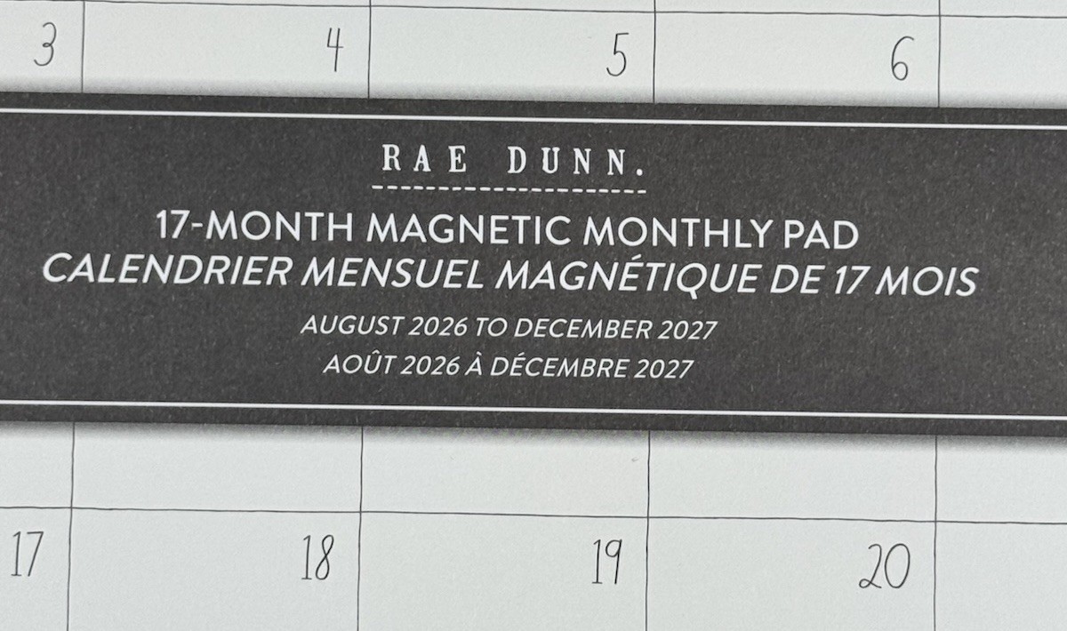 RAE DUNN 2026 2027 Magnetic 17 Monthly Pad Calendar Planner Butterfly 9.5×8.5″