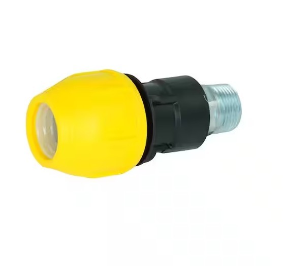 HOME-FLEX 1″ Polyproylene Underground Yellow Poly Gas Pipe Conversion Fitting