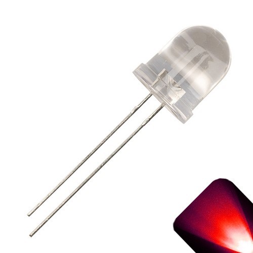 20 x LED 10mm Red Ultra Bright Water Clear Round Top LEDs Light Lamp RC Car Mod