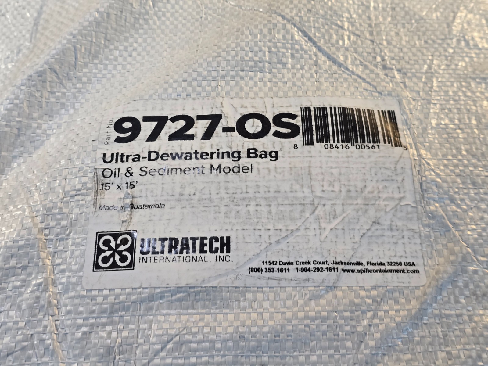 UltraTech 9727-OS Ultra-Dewatering Bag Oil & Sediment Model, 15′ x 15′ Black