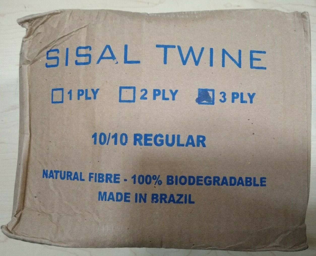 Sisal Tying Twine 2-Ply 1500′ 10 Pound Carton 150’/lb. Natural Fiber Twine