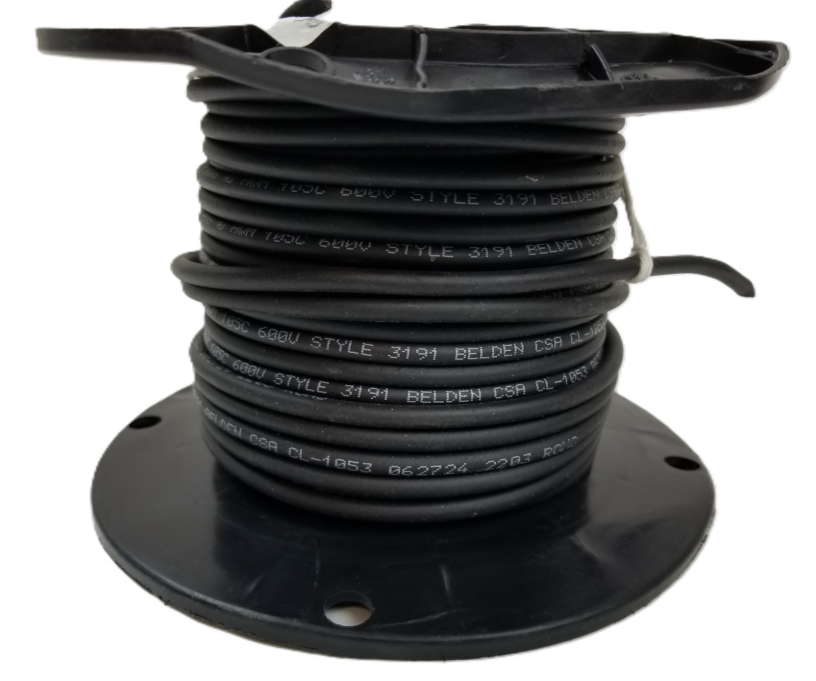 100ft Belden 34412 010(BLK) Hook-Up Wire 12AWG CSPE Insulation 600V Black NEW