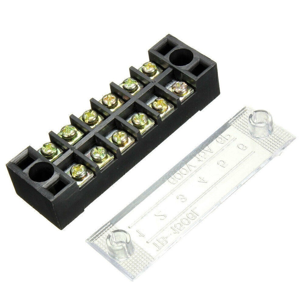 2pcs Dual Row 6-Position Screw Terminal Block Barrier Strip 600V 15A TB1506 US