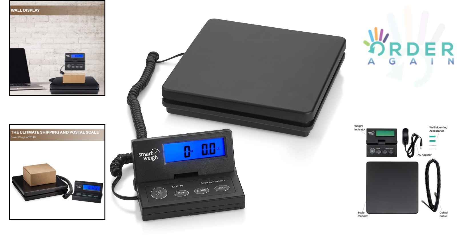 Digital Postal Shipping Scale 110 lbs Backlit LCD UPS USPS Post Office