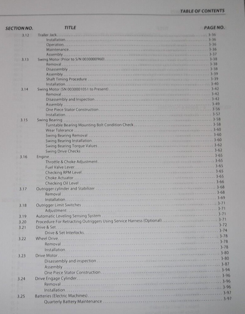 JLG T500J TOW BEHIND BOOM LIFT SERVICE SHOP REPAIR MAINTENANCE MANUAL BOOK