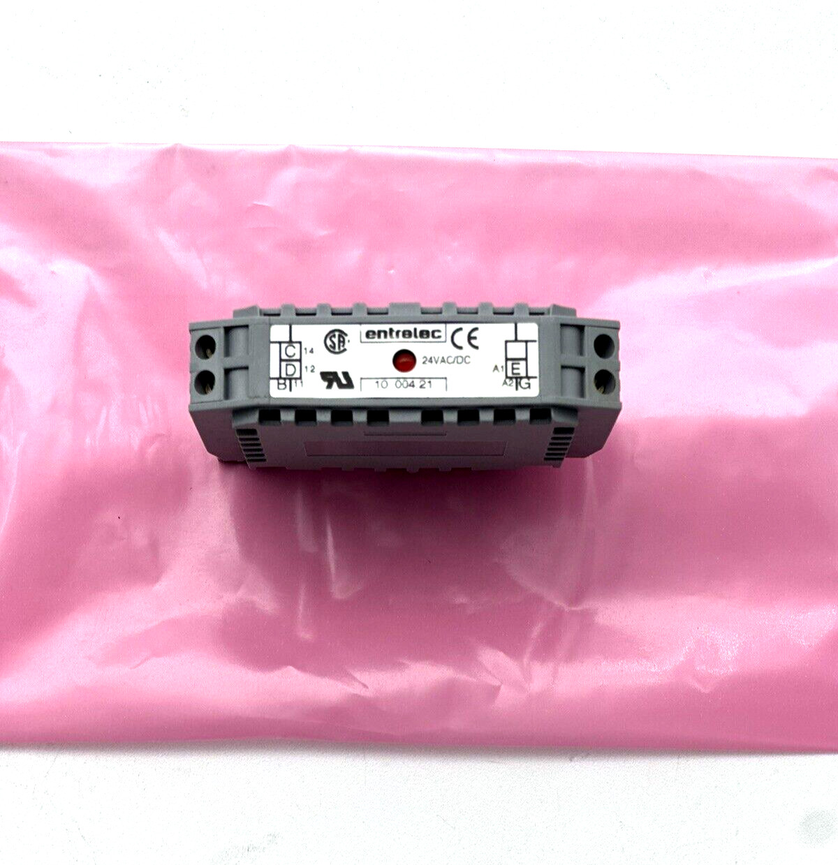 Entrelec 10 004.21 Relay Interface Module 24VAC-DC – Din Rail Mount *NOB*