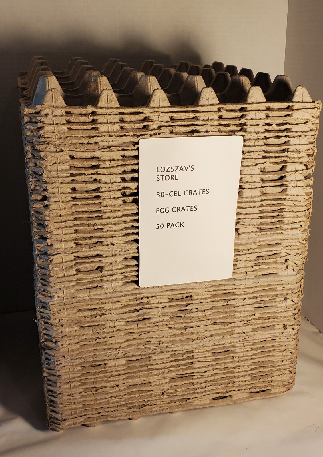 30-Cell Stackable Egg Crates, Pulp Fiber 50pack, Cartones de huevo